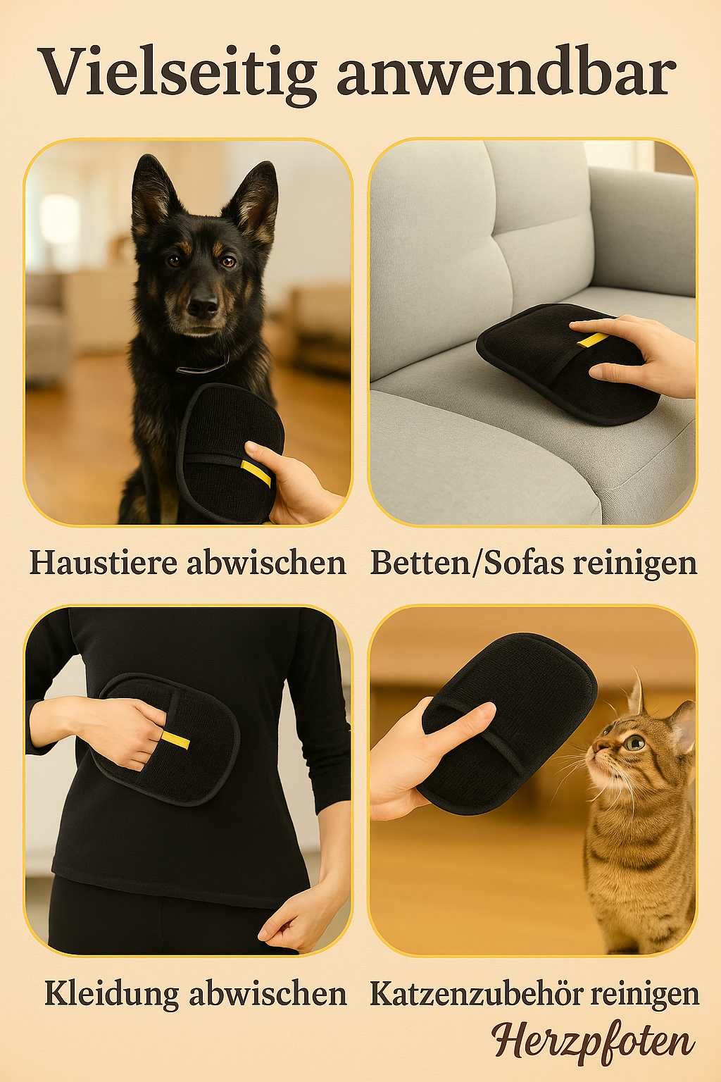 Handschuh für Tierhaarentfernung