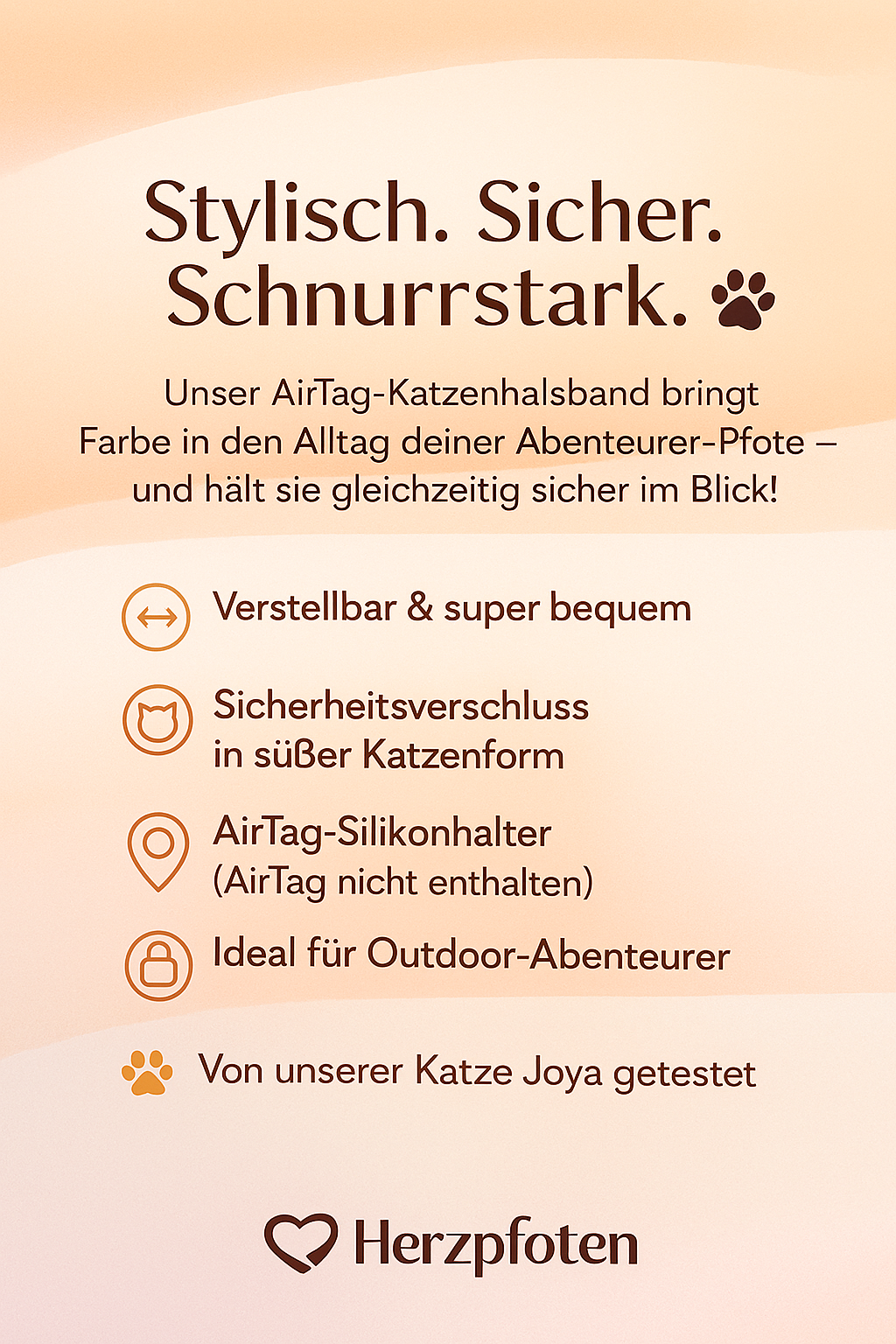 Tracker-Halsband für Katzen – Leicht & sicher für den Alltag | Herzpfoten